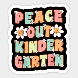 Peace Out Kindergarten Cute Groovy Last Day of Kindergarten Sticker